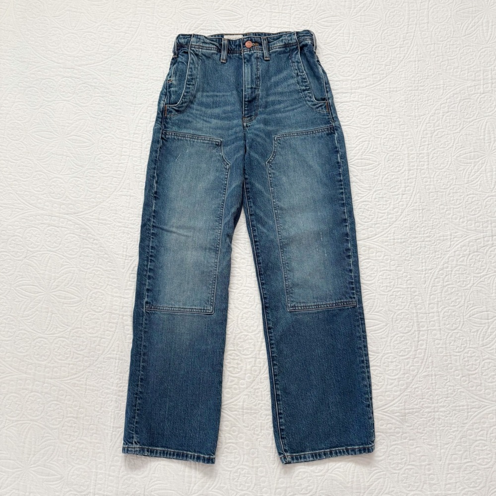Pilcro by Anthropologie Double Knee Utility Straight Leg Jeans Sz 24‎